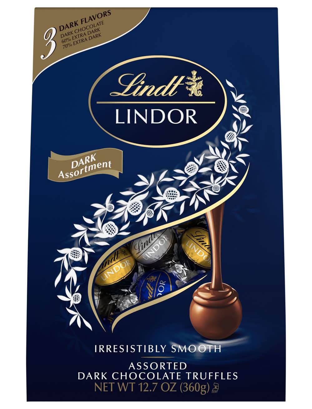 Lindt Lindor Chocolate Candy Truffles, Dark Chocolate (12.7 oz)