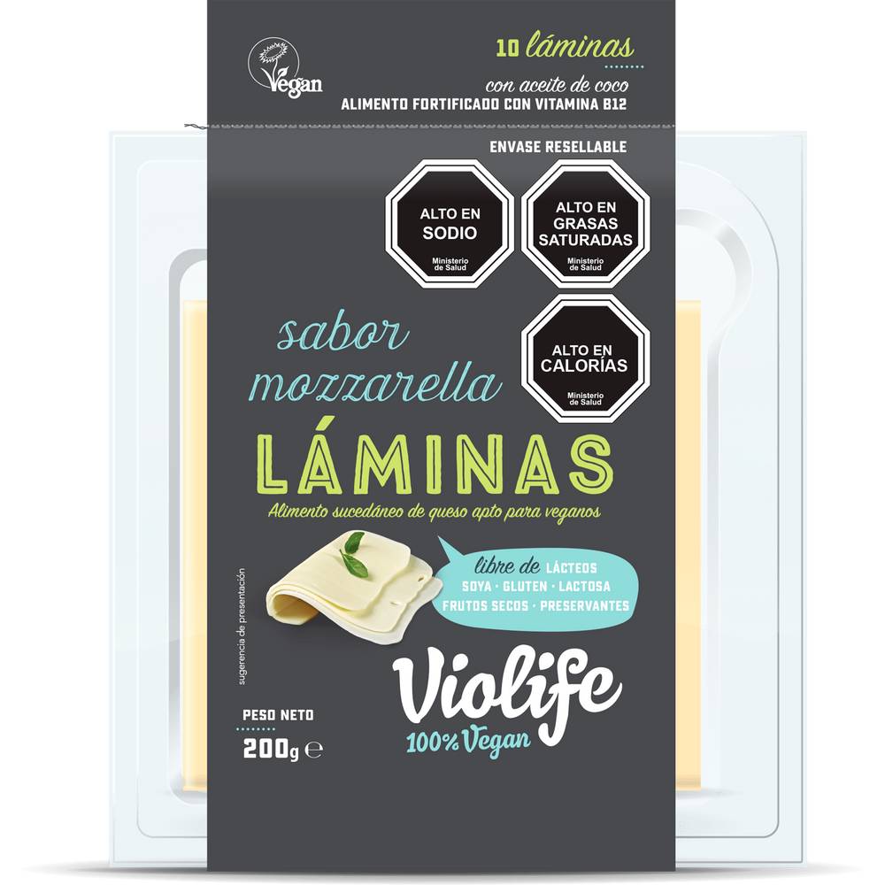 Violife queso mozzarella vegano laminado (200g)