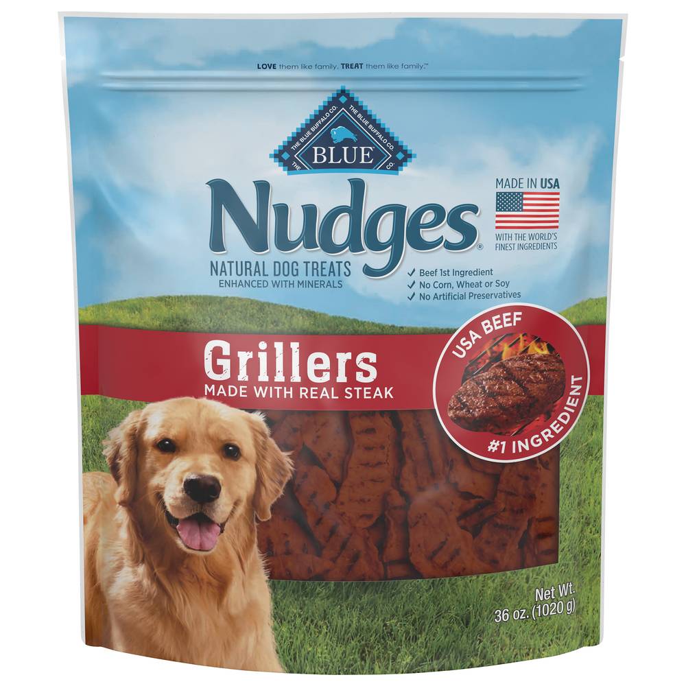 Blue Buffalo Nudges Grillers Natural Real Steak Dog Treats