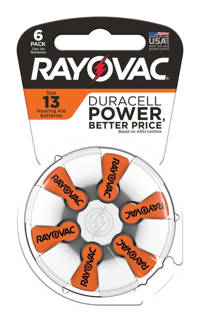 Rayovac Size 13 Hearing Aid Batteries 6 Pk