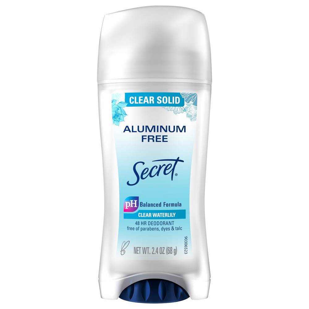 Secret Aluminum Free Deodorant For Women, Clear Solid, Waterlily