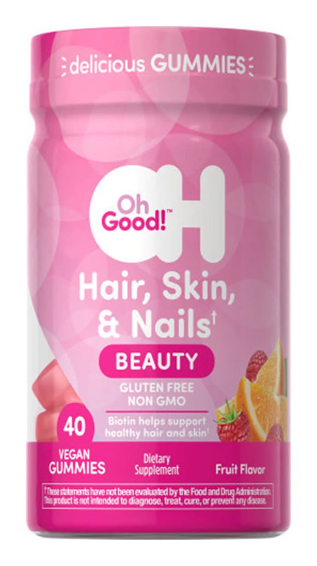 Oh Good!! Hair Skin & Nails Gummies With Biotin Fruit Flavor 40 Ct