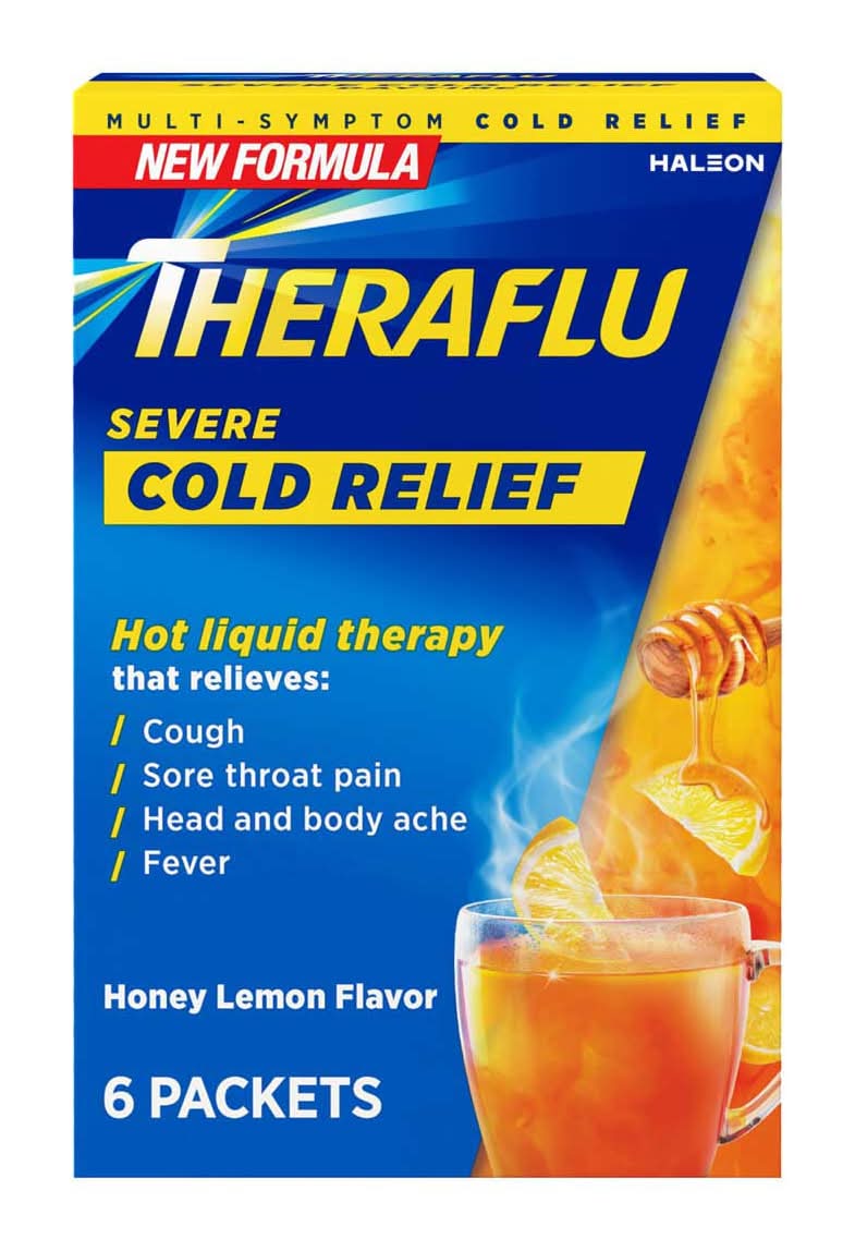 Theraflu Daytime Severe Cold Relief Packets, Honey-Lemon (6 ct)