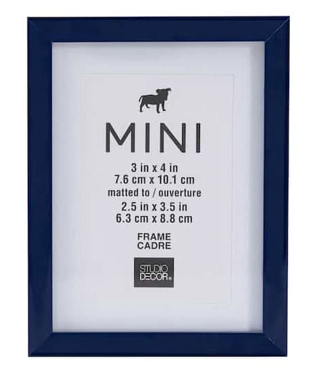 Dark Blue Mini Frame With Mat By Studio Decor