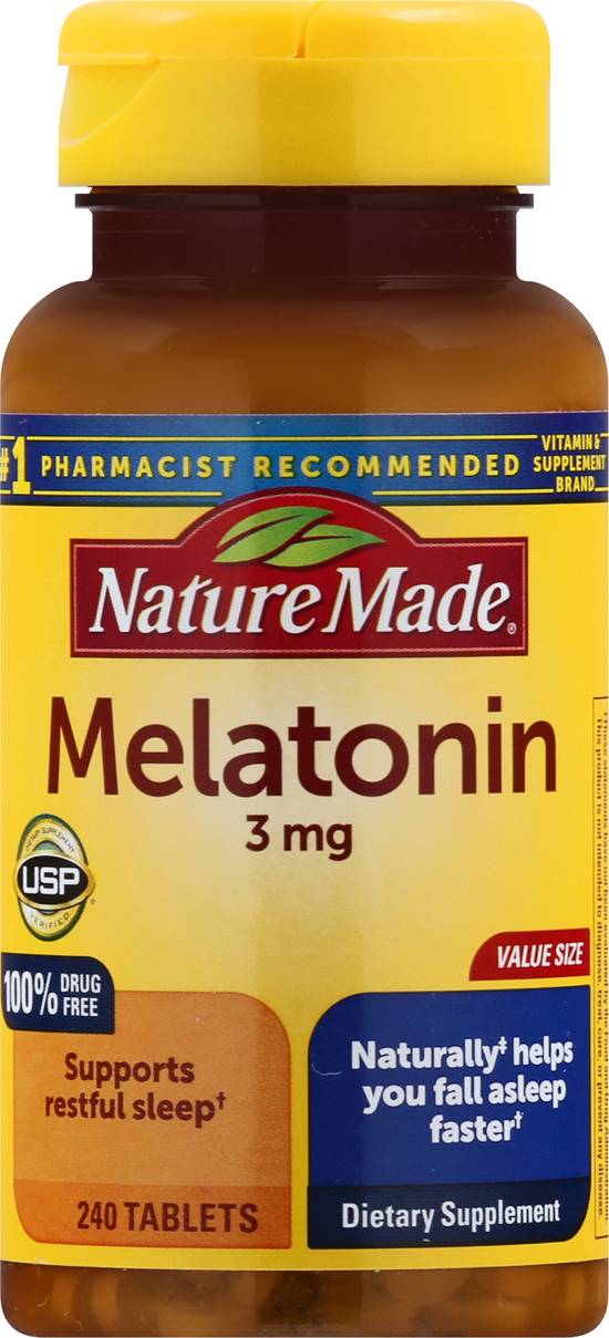 Nature Made Melatonin Value Size Tablets 240 Count (240 ct)