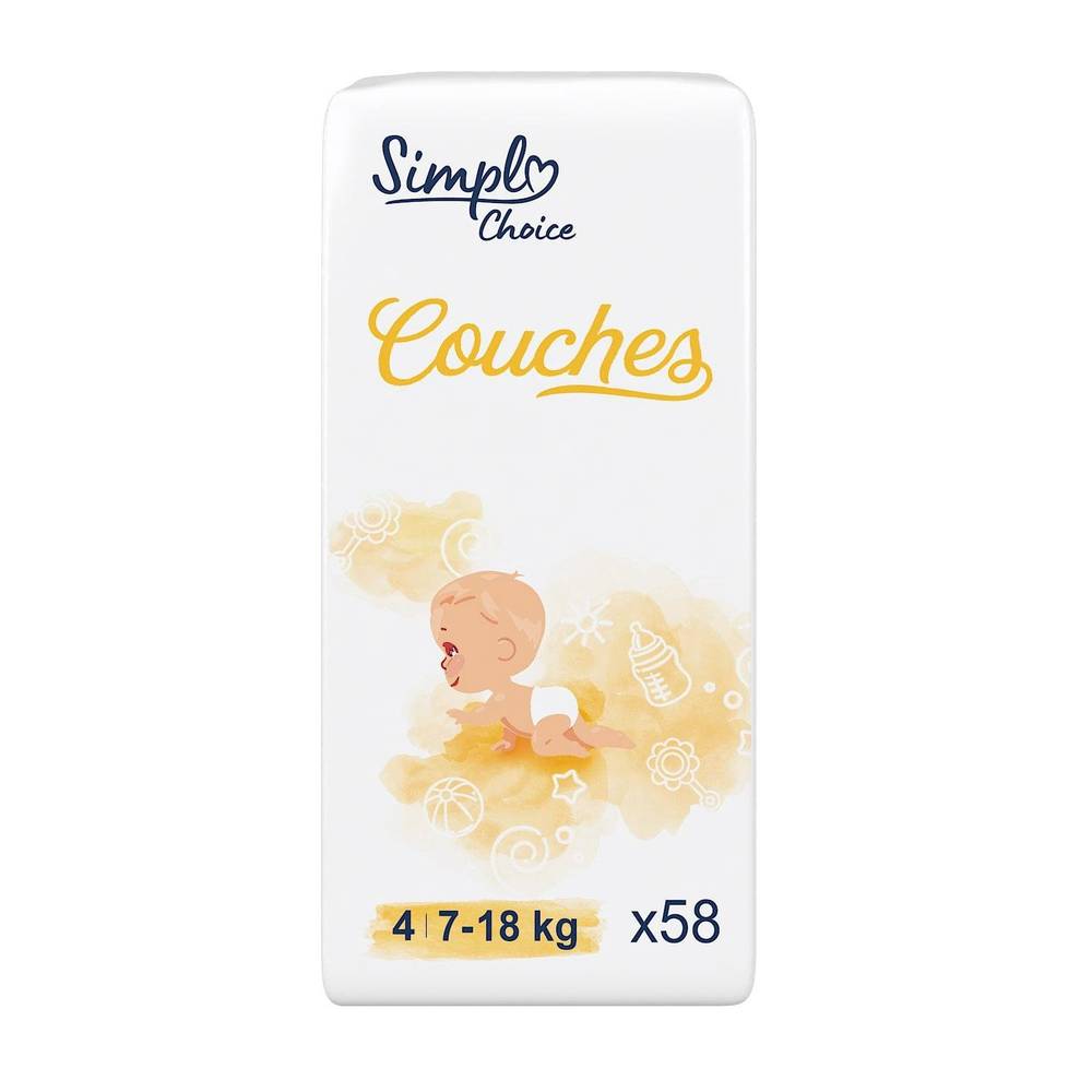 Simpl - Couches bébé taille-4, 7-18 kg