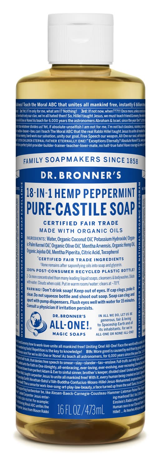 Dr. Bronner'S Organic Peppermint Scent Pure-Castile Liquid Soap 16 Oz 1 Pk