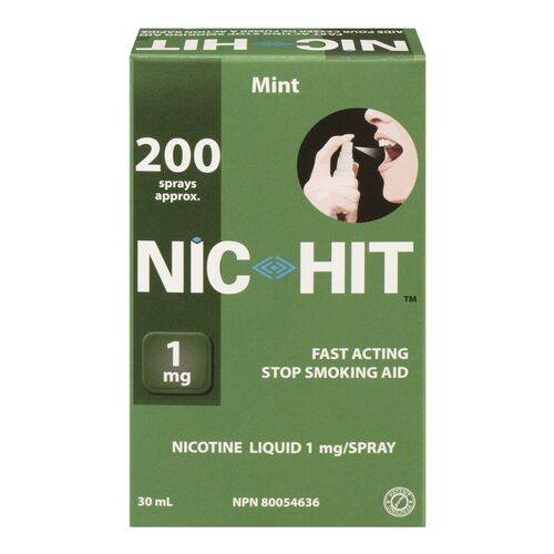 Nic Hit Products Fast Acting Min Stop Smoking Aid Liquid 1 mg (30 ml)