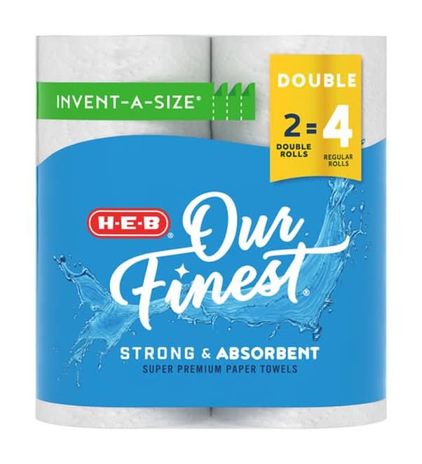H-E-B · Our finest servitoalla premium fuerte y absorbente (2 un)