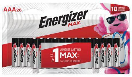 Energizer · Batteries AAA max (26 unités) - Max AAA batteries (26 units)