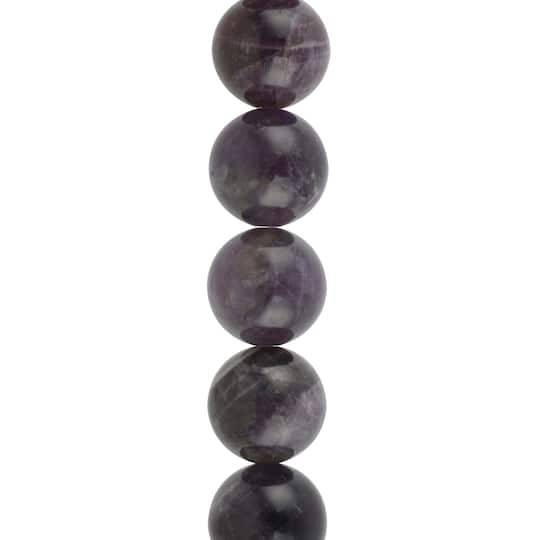 Bead Landing Amethyst Round Beads, 12 mm, Purple