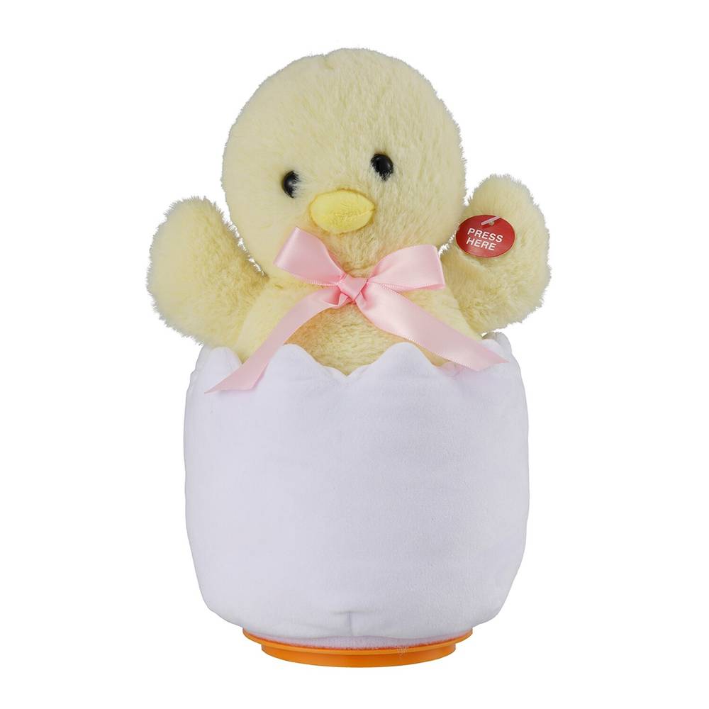 Cottondale Animated Yellow Chick in Egg Plush, 9 in