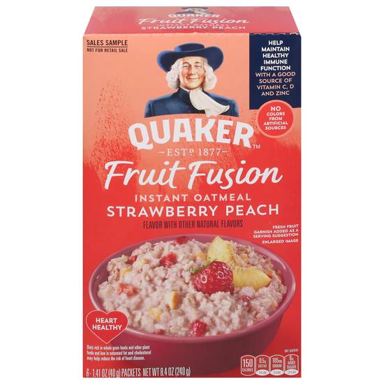 Quaker Fruit Fusion Strawberry Peach Instant Oatmeal (6 ct)