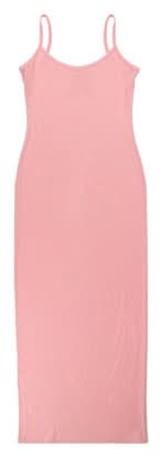 Juniors Ribbed Maxi Dress Small Pink
