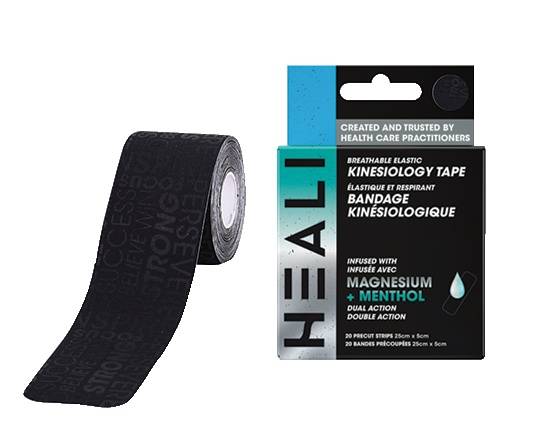 Heali Black Inspir Sports Tape Precut Roll 20 Pk