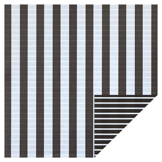 Black & White Stripe Double-Sided Cardstock Paper By Recollections, 12" X 12"