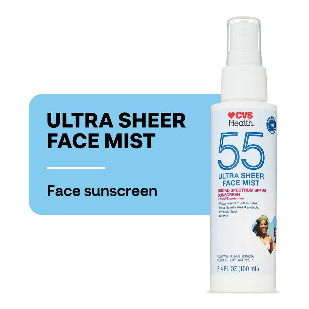 CVS Health Ultra Sheer Face Mist Spf 55 Face Sunscreen (3.4 fl oz)