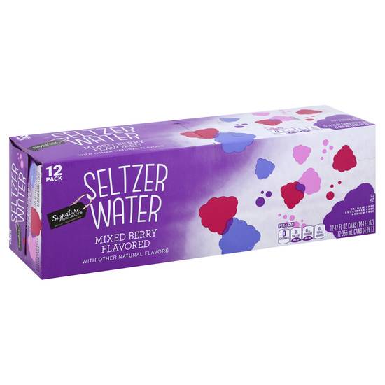 Signature Select Mixed Berry Flavored Seltzer Water (12 ct, 12 fl oz)