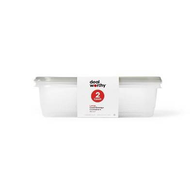 Dealworthy Snap & Store Rectangle Food Storage Containers, L (2 ct)