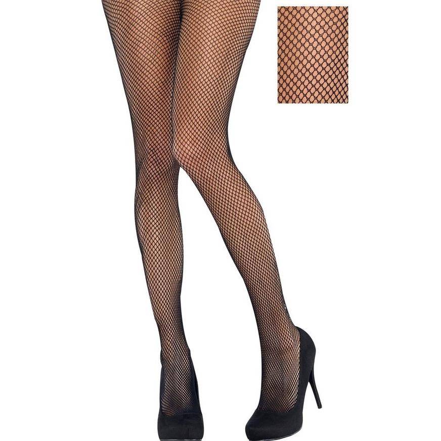 Party City Women's Adult Classic Fishnet Pantyhose, 5'2"-5'9", Black