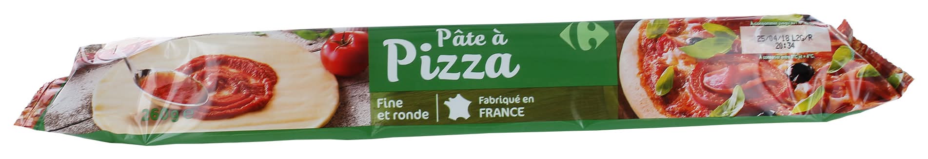 Carrefour Classic' - Pâte à pizza fine et ronde (260g)