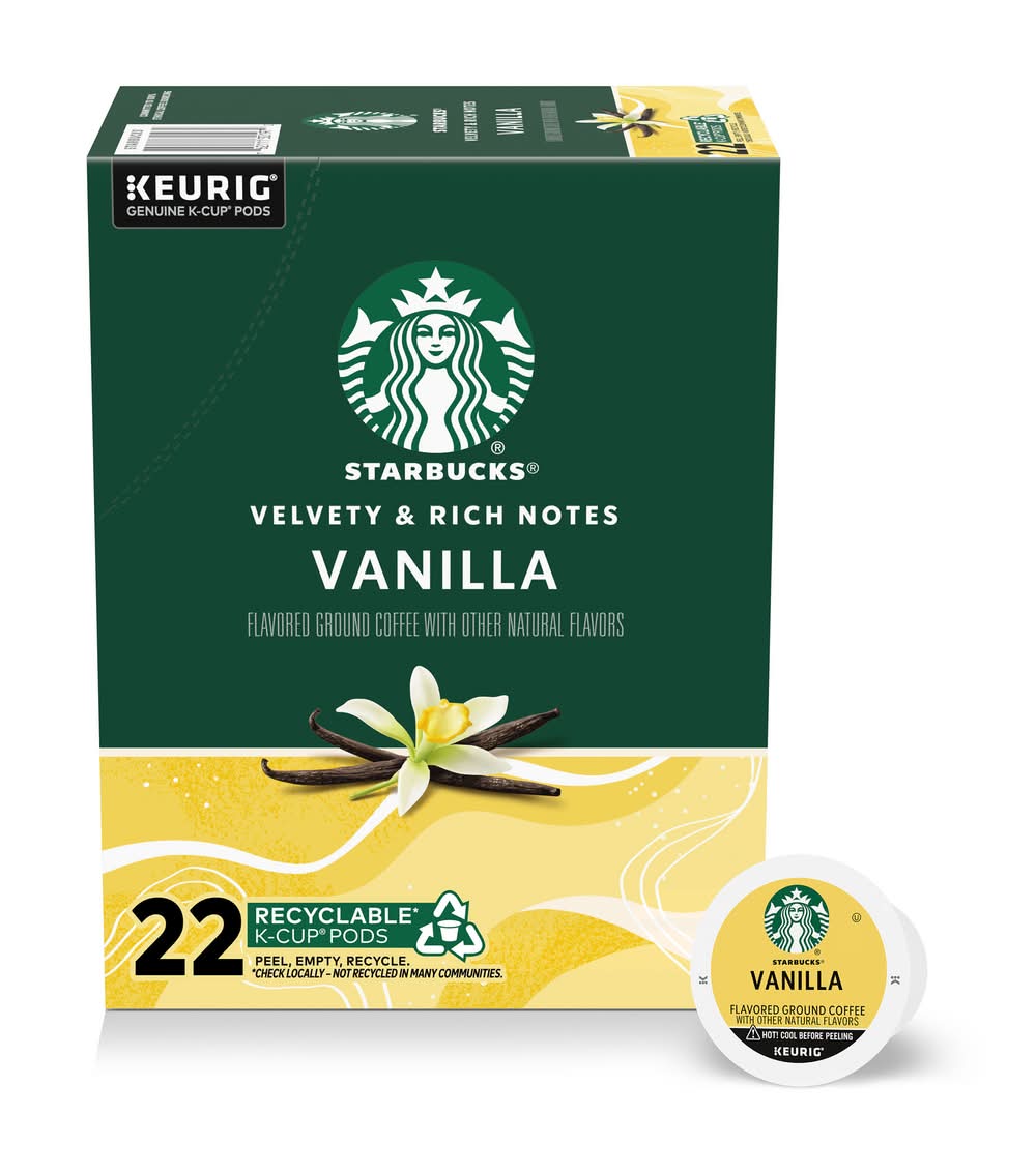 Starbucks Ground Coffee Pods, Vanilla (0.35 oz, 22 ct)
