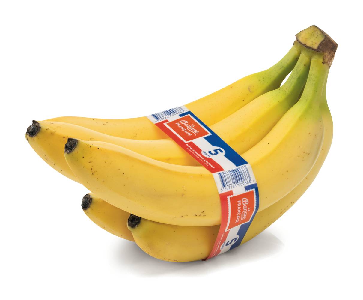 Banane, cavendish, catégorie 1, antilles françaises, bouquet 5 fruits,sachet