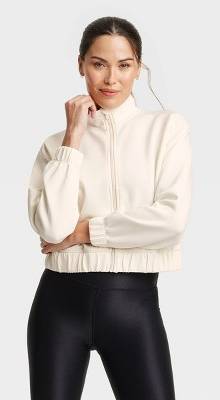 All In Motion Airy Sleek Full Zip Jacket, Women, L, Cream
