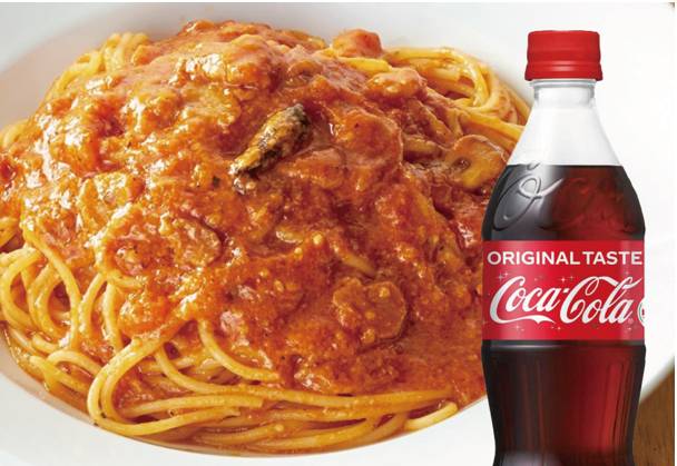 （期間限定コカ・コーラ付き）定番 トマトとニンニクのスパゲティ Spaghetti with Garlic and Hot Chilli Pepper in Tomato Sauce