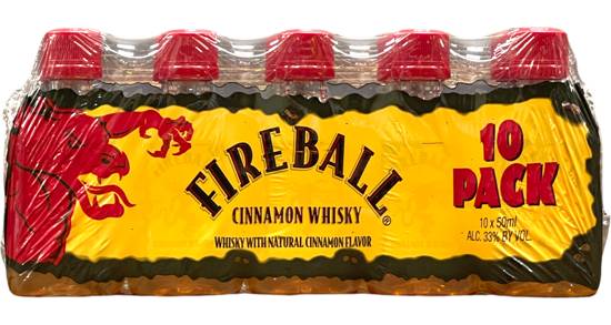 Fireball Cinnamon Whisky Candy Cane 10x 50ml Bottles