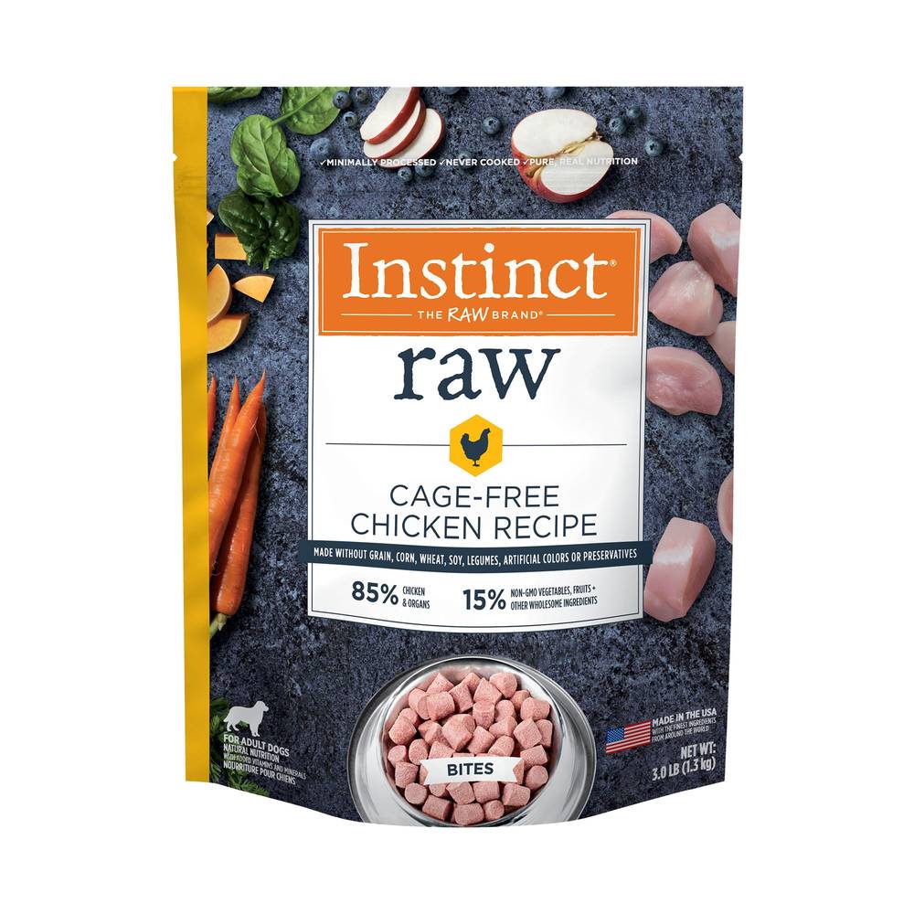 Instinct® Raw Bites Adult Frozen Dog Food - Raw, Grain Free, Chicken (Flavor: Chicken, Size: 3 Lb)