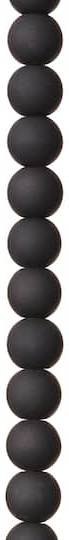 Bead Landing 8Mm Round Rubber Coated Glass Beads, 7", Black