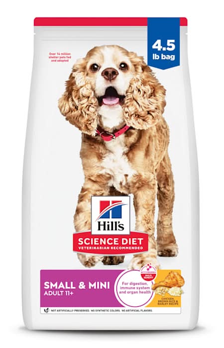 Hill's Science Diet Senior 11+ Small Breed & Mini Breed Chicken Meal, Barley & Brown Rice Recipe Dry Dog Food, 4.5 lbs.