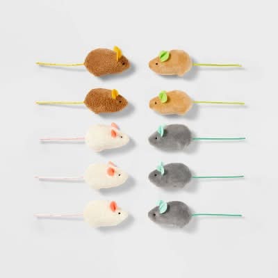 Boots & Barkley Mouse Cat Toys Set, Assorted (10 ct)