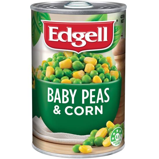 Edgell Baby Peas & Corn Baby Peas & Super Sweet Corn 420g