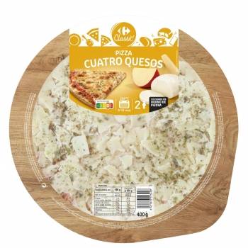 Pizza 4 quesos Carrefour 400 g.