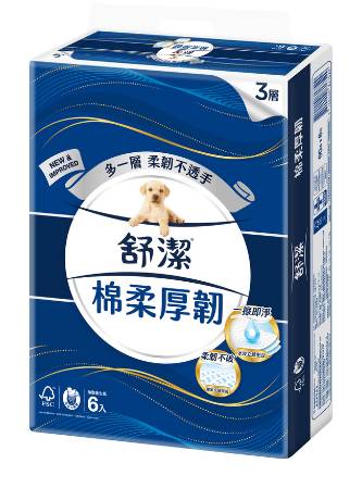 舒潔棉柔厚韌抽取衛生紙 90抽x6包/串 (新三層)