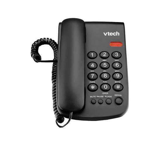 V-tech teléfono alámbrico negro vtc100 (1 pieza)