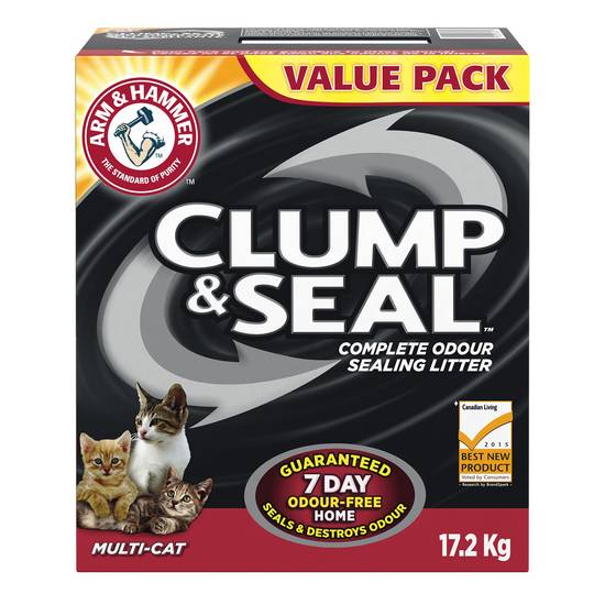 Arm & Hammer Clump & Seal Cat Litter - Clumping, Multi-Cat (Color: Assorted, Size: 17.2 Kg)