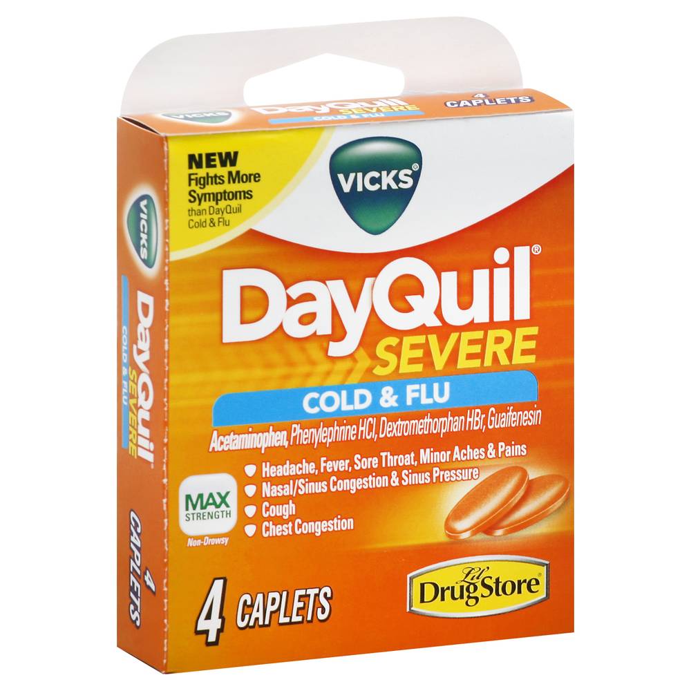 Vicks Dayquil Severe Cold and Flu Caplets (4 ct)