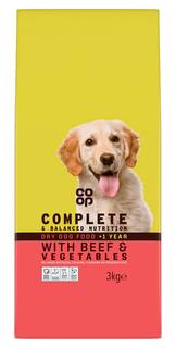 Co-op Complete & Balanced Nutrition Dry Dog Food with Beef & Vegetables +1 Year 3kg
