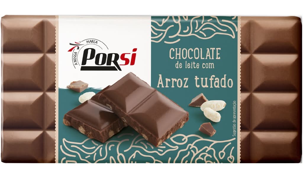 PorSi - Tablete de chocolate com arroz tufado, 100 g
