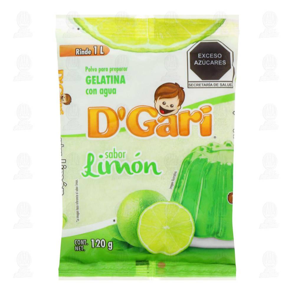 D'Gari · Polvo para gelatina de agua sabor limón (120 g)