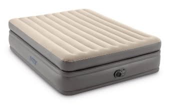 Intex Ultra Plush Air Mattress With 120v Internal Pump, Queen, Beige