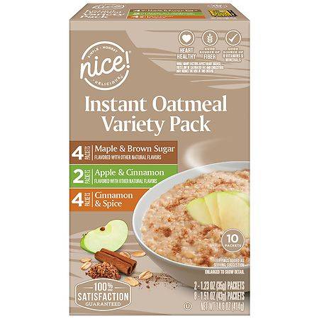 Nice! Instant Oatmeal Variety pack, Assorted (14.6 oz, 10 ct)