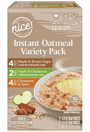Nice! Instant Oatmeal Variety pack, Assorted (14.6 oz, 10 ct)