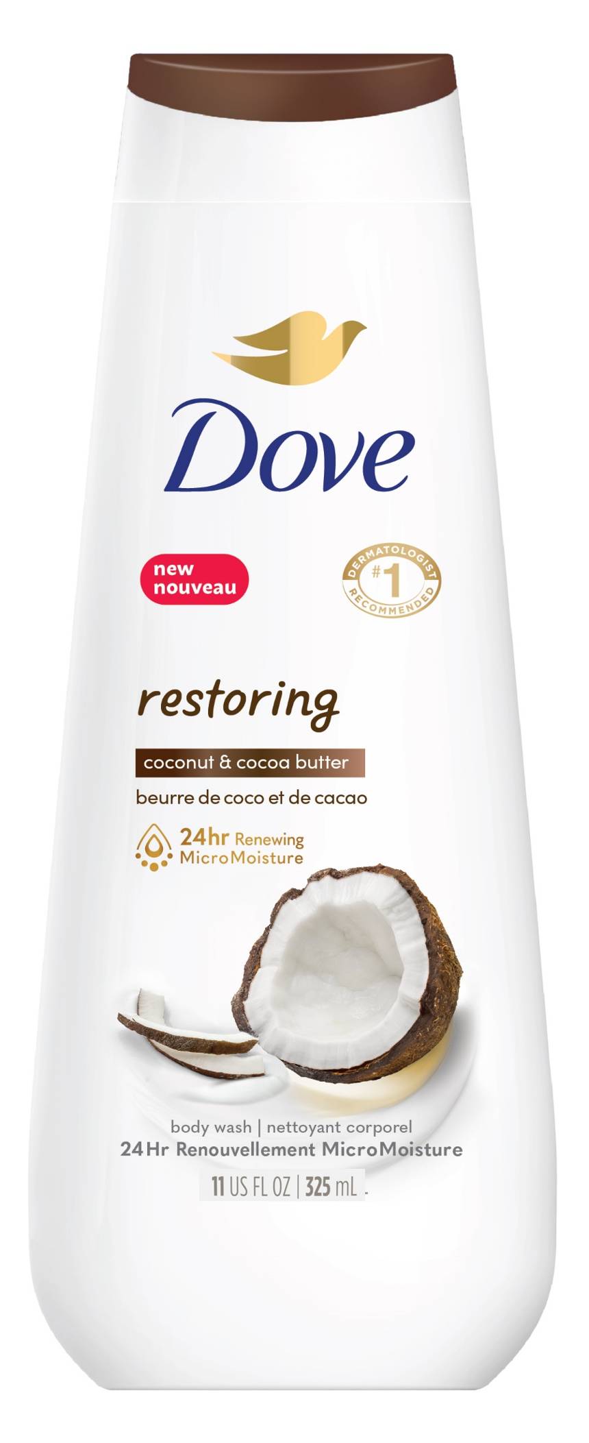 Dove Restoring Body Wash For Healthy-Looking Skin, Coconut & Cocoa Butters (325 ml)