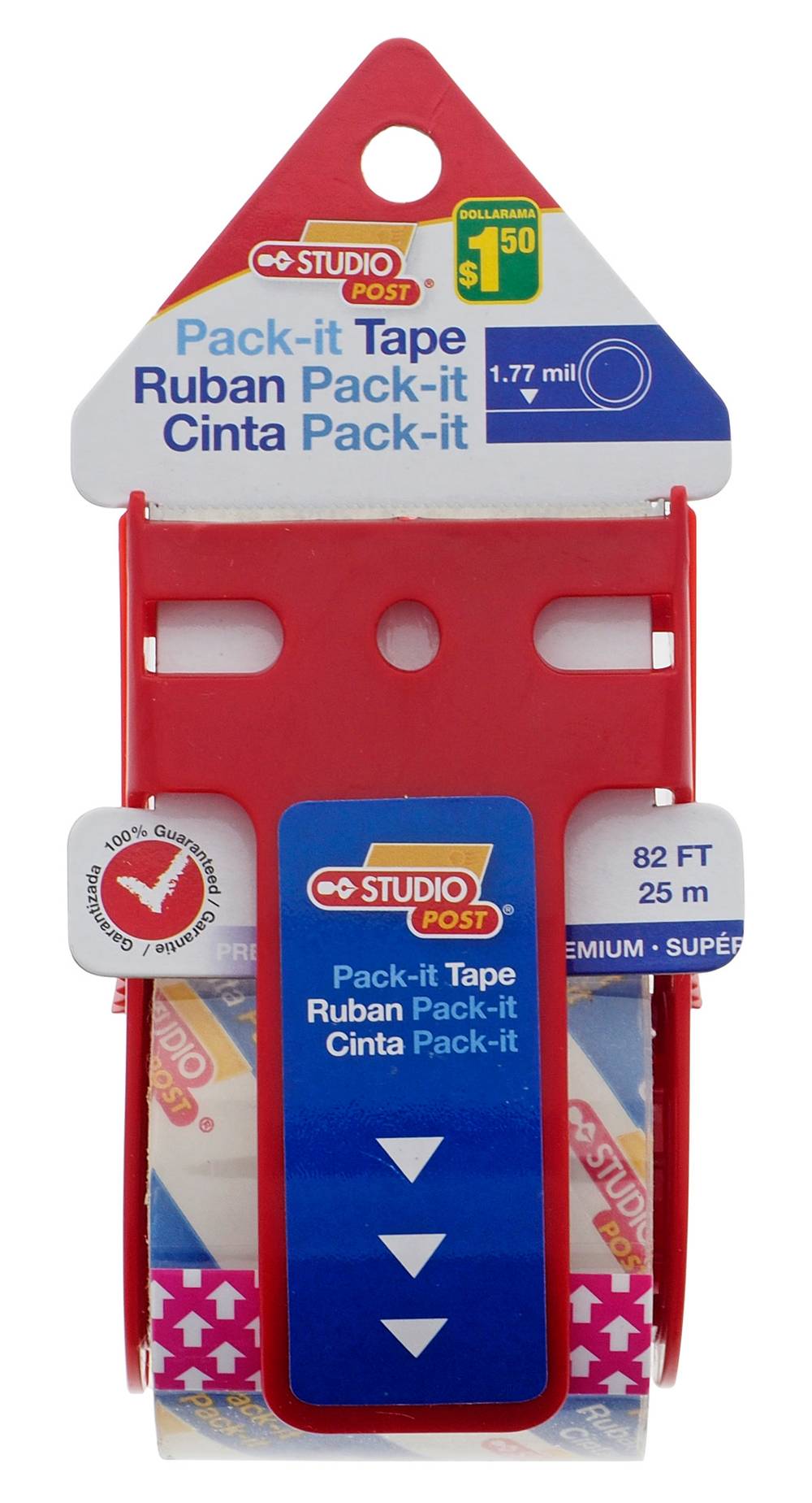 Studio Pack-It Tape With Dispenser, 28.3 yd