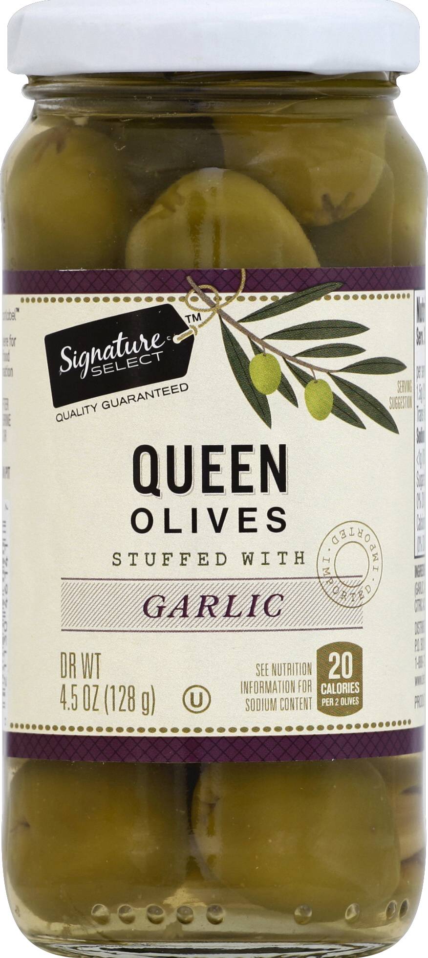 Signature Select Queen Olives Stuffed With Garlic (4.5 oz)