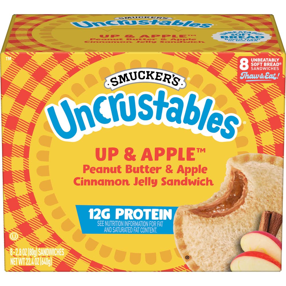 Smucker's Uncrustables Jelly Sandwiches, Up & Apple (8 x 2.8 oz)